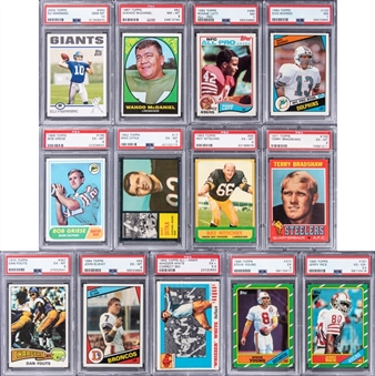1955-2004 Topps And Assorted Brands Football Hall Of Famers & Stars PSA-Graded Rookie Card Collection (13 Different) Featuring Dan Marino, Terry Bradshaw, Eli Manning & More!